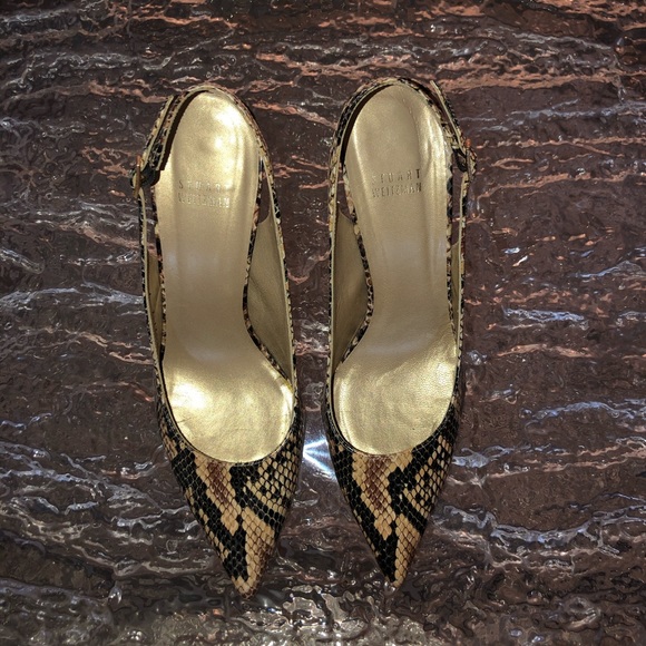 Snake Skin Patterned Stuart Weitzman Heels - Picture 3 of 6